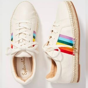 Splendid Women's White Sneakers with Rainbow Stripes